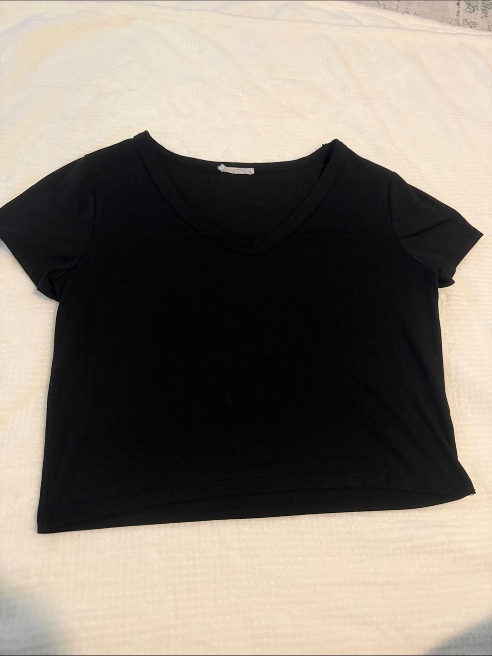 Olivia Rae Black V-Neck Crop Top